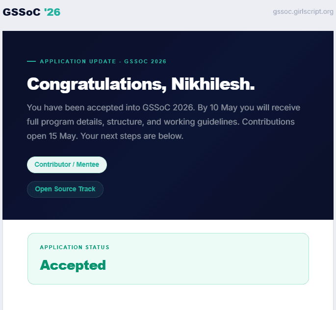 GSSoC 2026 - Contributor / Mentee