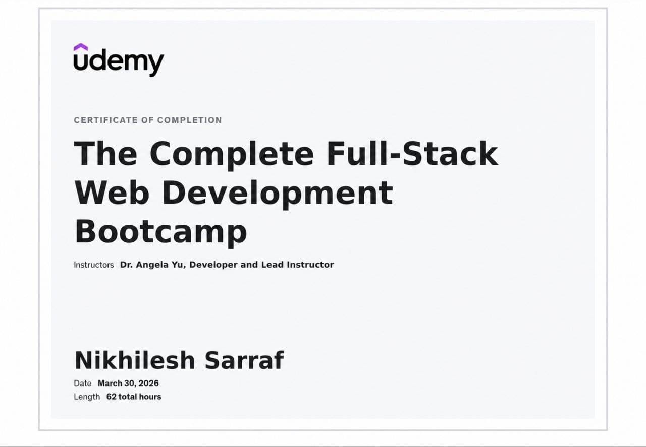 The Complete Full-Stack Web Development Bootcamp